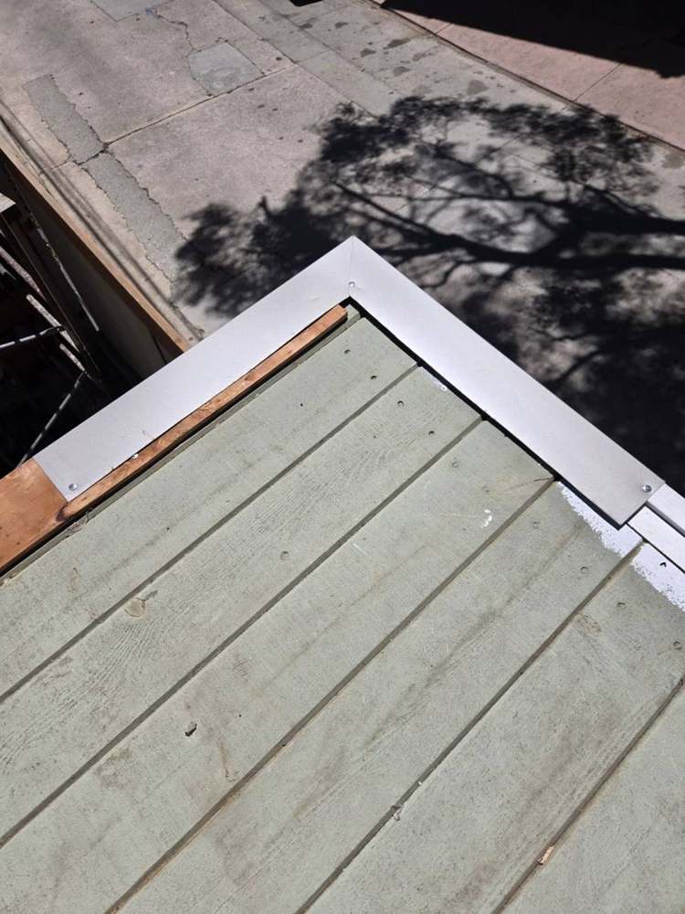 Custom chimney cap + deck edge flashing in Beverly Hills