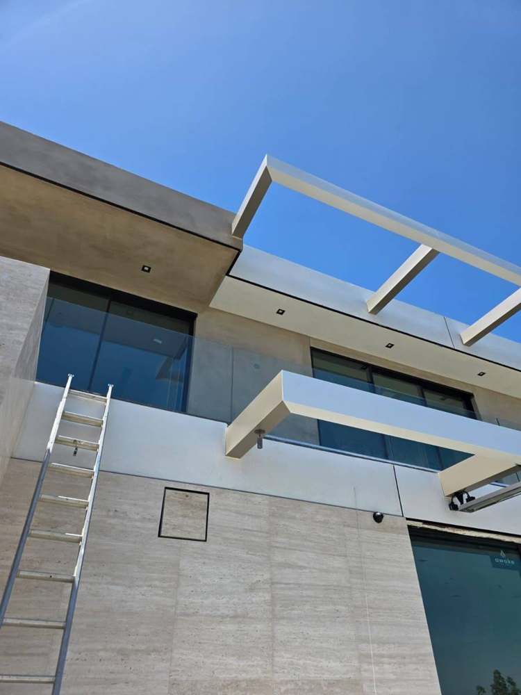 Modern canopy fascia cladding + AC equipment pans in Santa Clarita