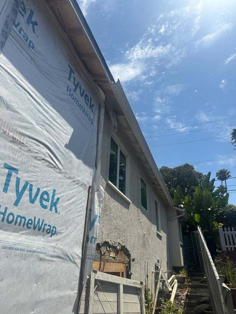Wall/window flashing during re-stucco in El Segundo